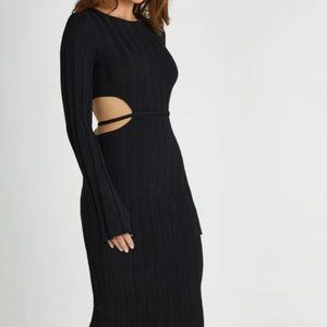 Meshki Black Midi dress- Elodie